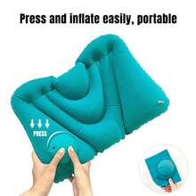 1pc Automatic Press-To-Inflate Lumbar Support Pillow, Flocked Inflatable Waist Cushion, Portable Foldable Office Chair Back Support Pad, Car Home Travel Camping Back Relief Inflatable Cushion Gift - Multicolor - View 13