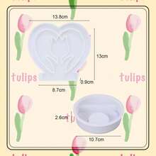 APODESS Herzförmiger Kerzenständer – 2-teiliges Formenset mit Tulpenherz-Design & Basisform für festliche Kerzenkreationen-Partyzubehör-Set - Übersicht 8