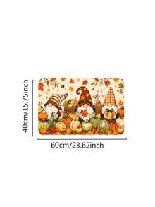 1/16Pcs Autumn Theme Doormat, Thanksgiving Door Mat, Printed With Nordic Faceless Gnome, Pumpkin, Maple Leaf, Berry Pattern, Autumn Harvest Festival Decor Mat, Welcome Kitchen Rug, Dirt-Resistant Floor Mat, Autumn Party Decoration - Multicolor - View 9