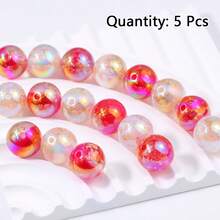 5pcs 16mm Acrylic Gold Foil Round Beads, Handmade DIY Beaded Jewelry Bracelet Necklace Phone Charm Car Hanging Keychain Loose Beads - Acrylic Beads - View 10