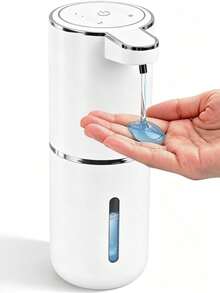 DONASIRA 1pc 380ML Capacity Light Display 4-Level Adjustable Foam/Liquid Control Type-C Rechargeable Electric Automatic Sensor Soap Dispenser Hand Soap Bottle Dish Soap Machine Shampoo Container, Suitable For Kitchen Bathroom - Multiple Colors - View 3