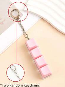 1pc Minimalist Colorful Keyboard Keychain, 4-Key Keyboard Cube Stress Relief Keychain, Car Keychain Pendant, Keyboard-Shaped Adult Fidget Toy Keychain, Pressure Ring, Focus Relaxation Stress Relief Keychain, Birthday Gift, Boyfriend Gift, Party Gift, Holiday Gift - Multicolor - View 13