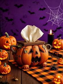 Penutup Kotak Tisu Halloween, Tempat Serbet Resin, Dekorasi Kamar Mandi dan Dapur Halloween yang Lucu - A - View 10
