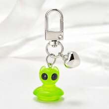 1pc/Multi-Pcs Unisex Glow-In-The-Dark Alien Resin Pendant 3D Heart-Shaped Keychain Personalized Bag & Key Charm - Multicolor - View 4
