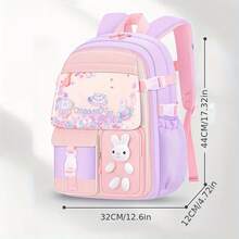 New Cute Lightweight Large Capacity Backpack For Boys And Girls Elementary Students, Simple Fashion Pink Multi-Pocket School Bag - Quicksand - View 16