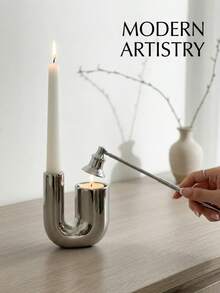 1 buah Tempat Lilin Keramik, Gaya Perak Mewah, Cocok untuk Menyimpan Lilin, Makan Malam Romantis, Dekorasi Rumah, Juga Sebagai Hadiah Liburan dan Hadiah Ulang Tahun - Tempat lilin enamel - View 11
