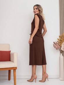 Women Two-Piece Outfits - 鏽棕色 - 查看 3