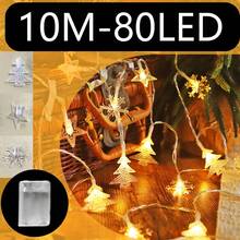 1pc Christmas Tree Star & Snowflake Fairy Lights, Battery Operated Snowflake String Lights, Christmas Tree Decoration, Christmas Party Home Wall Yard Window Holiday Decor, Snowflake Lights, Christmas Tree Lights, Christmas Gift, Star String Lights - Transparent-tree+Snowflake+Star - View 14