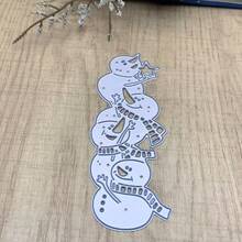 聖誕快樂雪人雪花祝福卡金屬沖孔模具，雪花花朵葉片切割模具鏤空模板 DIY 剪貼簿裝飾 壓花紙手工祝福卡製作 - MC1478 - 查看 2