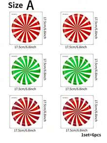 3pcs Christmas Floor Stickers | Colorful Candy Pattern Self-Adhesive Wall Decals | Bedroom, Entryway, Living Room And Hallway Home Decor Wall Stickers | Removable Stickers | Glass And Wall Decoration Decals | Christmas Party Decoration - Multiple Styles - View 3