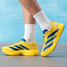 Adidas New ADIZERO EVO SL Cushioned Breathable Lightweight Men's Running Shoes - Yellow/Blue - View 4