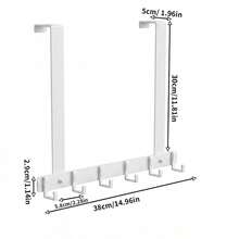 1 pieza Colgador para colgar sobre la puerta, estante colgante montado en la pared, ganchos percheros, estante de almacenamiento, organizador de almacenamiento en la parte trasera de la puerta, adecuado para dormitorio y baño - Blanco - Ver 14
