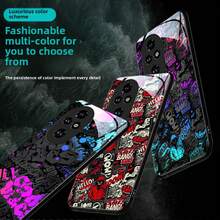 [Envío 24h desde DE/FR/ES]Funda de teléfono Apple 11-17 21-26 Ultra: Anime Graffiti compatible con Honor 200 Pro, funda de vidrio - 1 pieza de imagen a color - Ver 7
