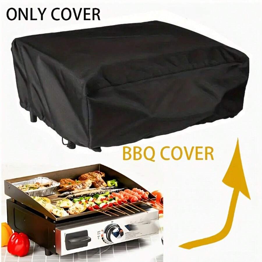 Griddle Dust Cover, Waterproof, Weather-Resistant, Windproof Drawstring, Heavy Duty Griddle Cover 210D Polyester, Suitable For Garden Griddle, BBQ Grill Cover - Black - View 1