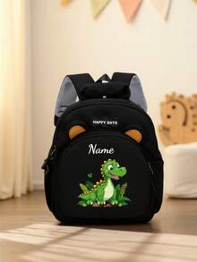 This Customizable Mini Cartoon Dinosaur Print Backpack Features Adjustable Shoulder Straps, Hand-Held Design, Zipper Closure, And Is Made Of Nylon Material. It Is Very Suitable For Daily Use, Shopping, And Traveling. It Also Makes A Great Gift For Birthdays Or Christmas., Kawaii Aesthetic - Multicolor - View 13