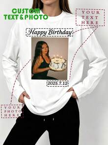 Custom Women's Long Sleeve T-Shirt, Long Sleeve Top For Outdoor Activities And Sports - White - View 1