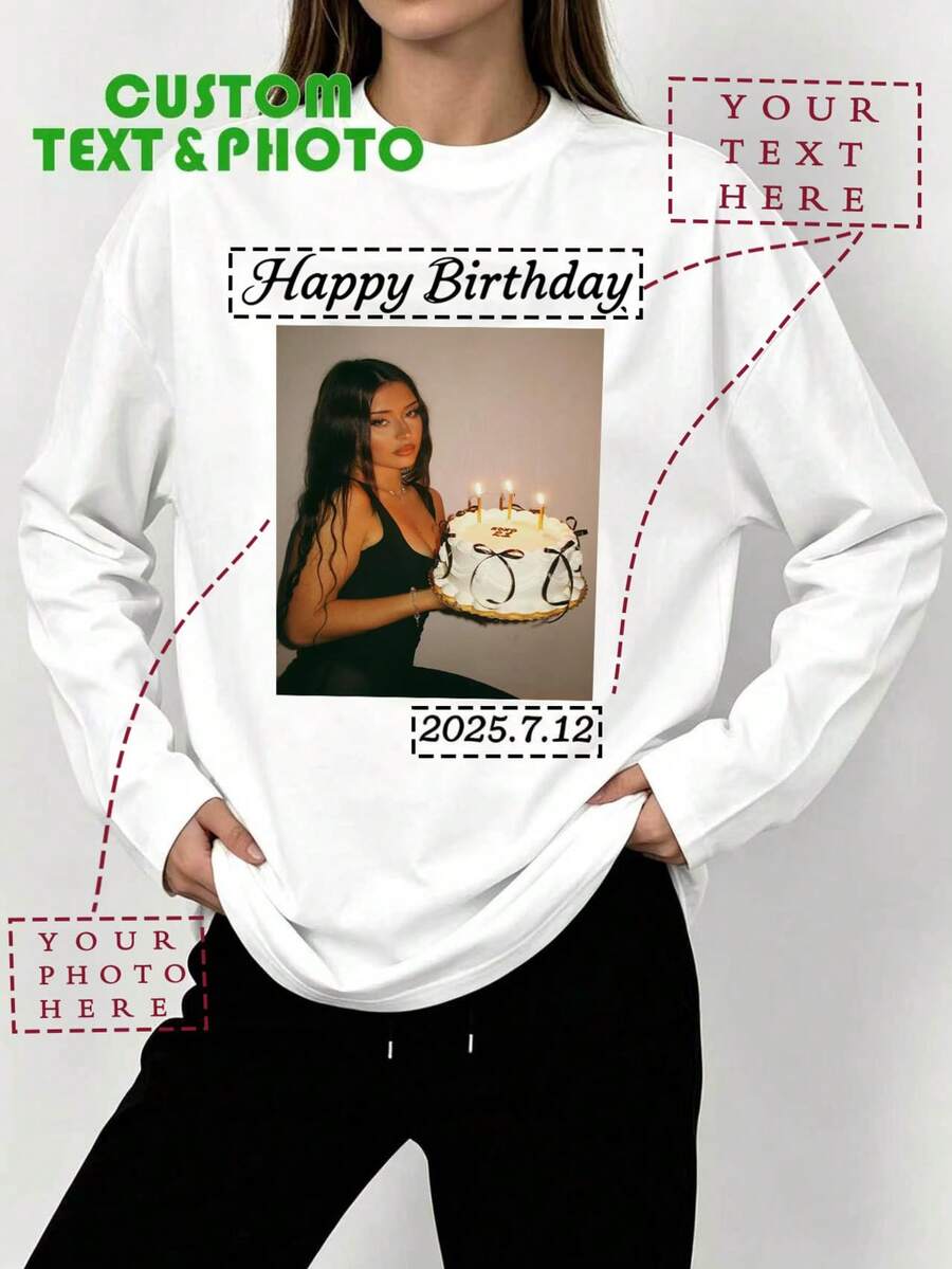 Custom Women's Long Sleeve T-Shirt, Long Sleeve Top For Outdoor Activities And Sports - White - View 1