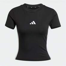Adidas Essential Sportswear Women's Short Sleeve Slim Fit Comfortable Fashionable Minimalist Versatile Solid Color T-Shirt Black - Black - View 4