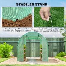 3 X 2 X 2 M Plastic Greenhouse With Roller Bar, 2 Zippered Doors & 6 Mesh Windows, Green Support Poles - 綠色 - 查看 7