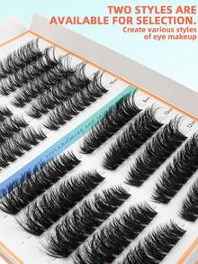 SHIDISHANGPIN 180pcs/Box Dense Voluminous Curl Eyelash Clusters 8-16mm Fluffy Multi-Layer D Curl DIY Lash Extensions Lightweight Comfortable Eye-Enhancing Suitable For Women's Daily And Glamorous Makeup Occasions - D - View 3