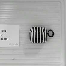 Simple Six-Color Striped Earphone Case With Hanging Loop, Compatible With Apple Pro 3, Pro 2, Pro, 4, 3, And 2. Stylish Women's Earphone Case/Simple Earphone Case/Apple Earphone Case/Apple Earphone Cover. - Multicolor - View 30