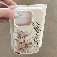1 pieza Funda de teléfono de material TPU con elegante patrón de caligrafía de conejo blanco en lavado de tinta, compatible con iPhone 17 Pro Max/17/16 Pro Max/15/13/12/11/S20 FE/A15/S24/A55/Note 11/Note 12/Note 13 Pro, cobertura completa, carcasa blanda protectora a prueba de caídas - Blanco - Ver 4