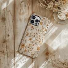 Autumn Pumpkin Phone Case: Leaf Pattern Protective Cover, Double-Layer Protection - White - View 3