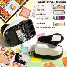 1pc Stamp Punch, Square Hole Punch, 1 Inch Paper Punch, 2 Hole Punch, Punch For Scrapbooking Projects - Multiple Styles - View 2