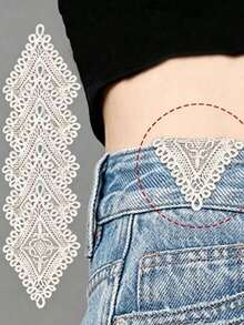 5pcs/Set Handmade Belt Extender, Adjustable, Washable, Exquisite Embroidery Design, Easy To Install, Comfortable To Wear, Waist Adjuster, Handmade Lace Accessory, Suitable For Maternity Wear And Casual Pants - A - View 1