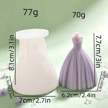 洋裝矽膠模具 DIY 手作蠟燭香氛石膏皂矽膠模 - 白色 - 查看 8