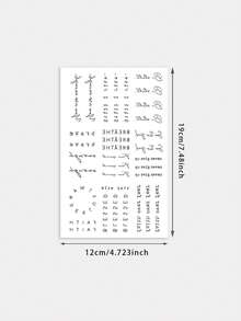 1張薄款迷你勵志金句手指掌心紋身貼紙，多款小字體文字轉印貼，易貼手指手腕貼紙，適合海灘度假、極簡優雅美感拍照 - 黑色 - 查看 6