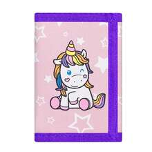1pc Cute Pink Unicorn Trifold Wallet - Cat Unicorn Pattern, Multiple Card Slots, Key Chain And ID Window, Perfect For Birthday Gift - Multicolor - View 10