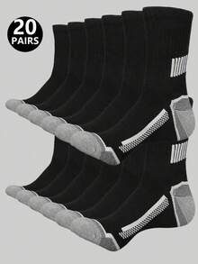 Men Crew Mid Calf Sports Socks Non Slip Cushioned Athletic Socks Back To School Fall Outdoor Daily Training Running Legwear - Multicolor - View 6