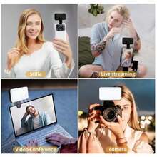 1pc LED Selfie Ring Light/Phone Accessory, Clip-On Fill Light, Portable LED Selfie Ring Light, Mirror Light, Outdoor Lighting, Suitable For Phone And Computer, Makeup, Perfect Selfie And Video Call, Camping 250mAh - Square Clip Lamp - View 13