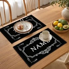 1pc Linen Placemat, Breakfast Mat, Coffee Mat, Cup Mat, Bowl & Plate Mat, Home Kitchen Decor Accessory, Easy To Clean, Suitable For Home, Restaurant, Restaurant Decor, Holiday Gift, Gift For Friends, Multi-Piece Set - Multicolor - View 2