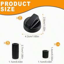 8pcs Universal Stove Knob Replacement Set, Includes 24 Accessories Suitable For Gas Stoves, Electric Ovens And Thermostats, Heat-Resistant Control Knobs, Designed For Stoves, Cooktops And Kitchen Appliances - View 2