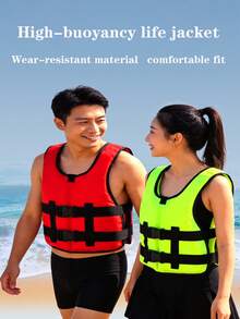 1 buah Jaket Pelampung Dewasa, Daya Apung Tinggi, Tali Bahu yang Dapat Diatur, Bernapas & Cepat Kering, Lapisan Luar Neoprene, Isian Busa EPE, Tebal Anti Benturan, Cocok Untuk Berenang, Menyelam, Jet Ski, Memancing - Hitam - View 4