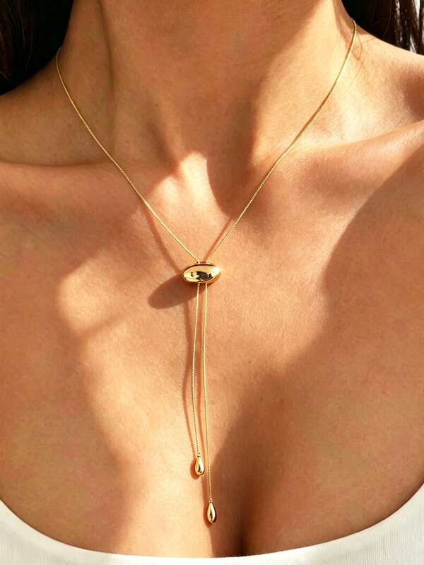 1pc Vintage Elegant Minimalist Women's Casual Long Necklace, Suitable For Daily Wear, Vacation, Date, Party