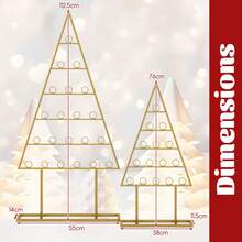 2 Pack Christmas Tree Card Holder With 36 Round Clips Metal Hanging Rack, Golden/Black - Gold - View 7