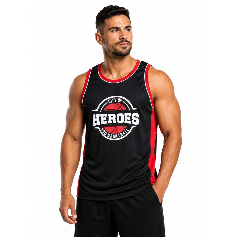 Men's Sports Tank Top For Sports Activities And Casual Use - Black Heroes - View 1