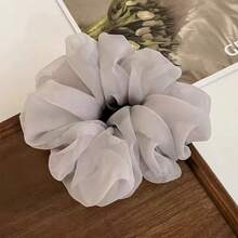 5pcs Lightweight Large Organza Scrunchies, Floral Bud Mesh High-End Hair Ties - Multicolor - View 6