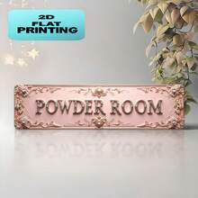 2D Plat, 1 pièce Panneau de salle de bain vintage, plaque décorative nostalgique imprimée UV 4x16 pouces, convient pour la décoration de la maison, du garage, du café, du restaurant et du bar, décoration multifonctionnelle en anglais pour Halloween et Noël (style aléatoire) - A - Voir 1