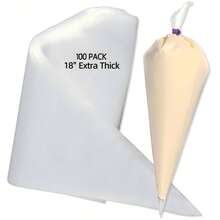 50/100/200pcs Extra Large Non-Slip Piping Bags, Thickened Transparent Decorating Bags - For Cake Decoration, Cookies And Cream - Non-Slip Design, Baking Accessories, Baking Chocolate Cake, Cream Frosting And More - View 9