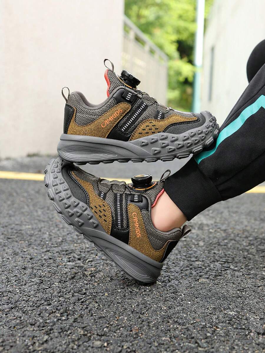 Boys' Mesh Autumn Sports Running Shoes, Kids' Casual Fashion Mesh Sneakers - Khaki - View 1
