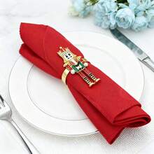 8/12pcs/Christmas Nutcracker Napkin Rings, Red Soldier Napkin Buckles, Table Decor, Can Be Used For Napkin Decoration And Storage, Holiday Party Tabletop Decoration, Christmas, New Year Decoration - Red and White - View 8