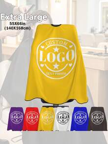 客製化理髮師圍裙、客製化理髮披肩、可印 Logo 的個性化理髮披肩，可印理髮店 Logo 圖案與文字，輕量透氣中性居家沙龍圍裙，客製化理髮店居家沙龍顧客披肩 - 彩色 - 查看 2