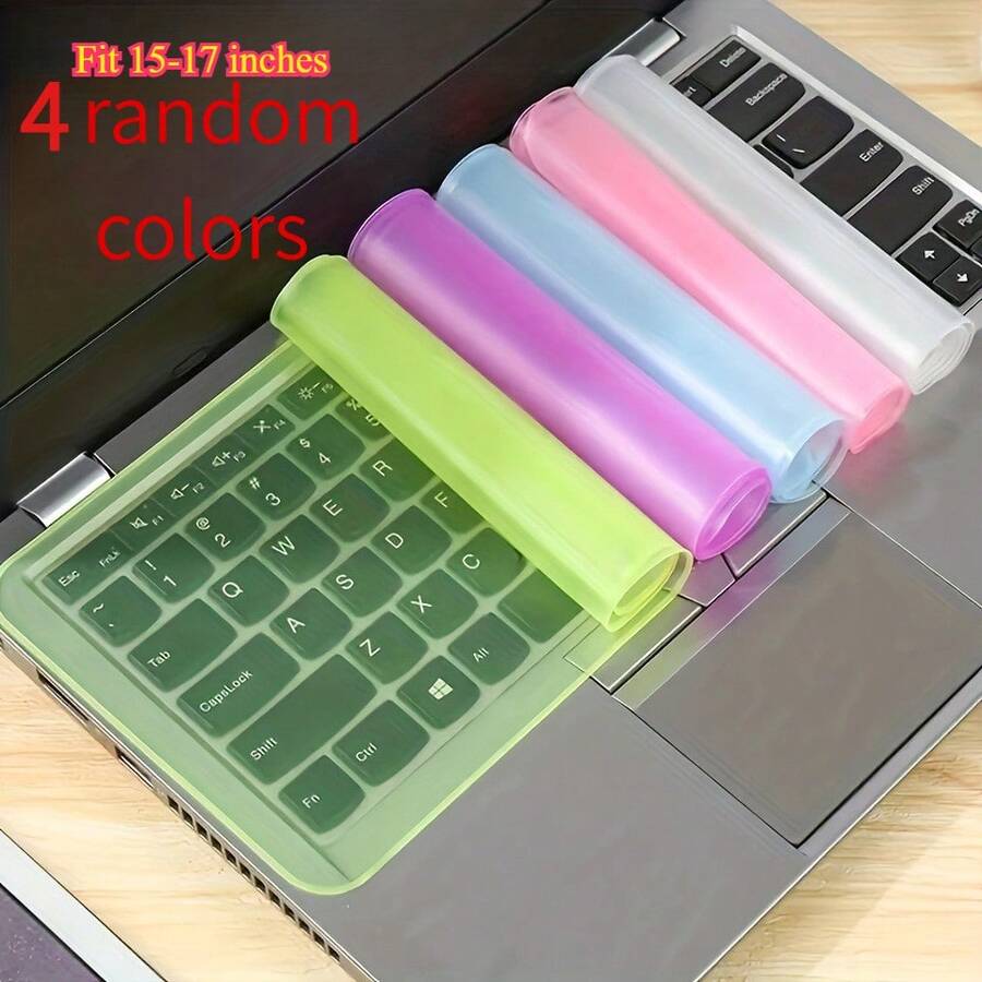 Ultra-Thin Keyboard Protector Film, 4 Colors Available, Suitable For 15 To 17.0 Inch Laptops. Purple, Yellow, Pink And Blue, Random 4-Piece Set - A - View 1