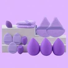 17pcs Makeup Brush Set, Includes 13 Purple Makeup Brushes + 4 Triangle Powder Puffs, Suitable For Face Concealer, Blush, Foundation, Eyeshadow And Lip Makeup Tools & Gift For Holidays - Multiple Styles - View 5