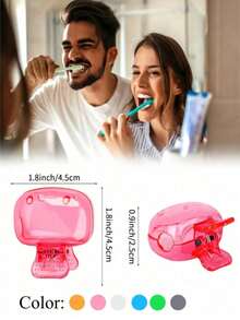 1/3pcs Travel Electric Toothbrush Head Protective Cover, Brush Head Storage Box, Portable Plastic Clip-On, Universal For Home And Travel Use (Random Color) - A - View 7