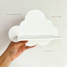 Nordic Style Cloud-Shaped Wall Shelf, Room Decor Storage Rack, Cute Floating Ledge - White Clouds - View 7